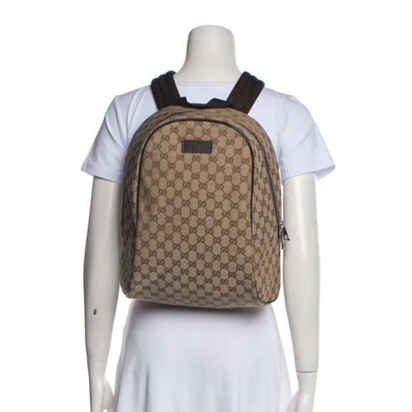 Gucci Beige and Brown GG Canvas Backpack